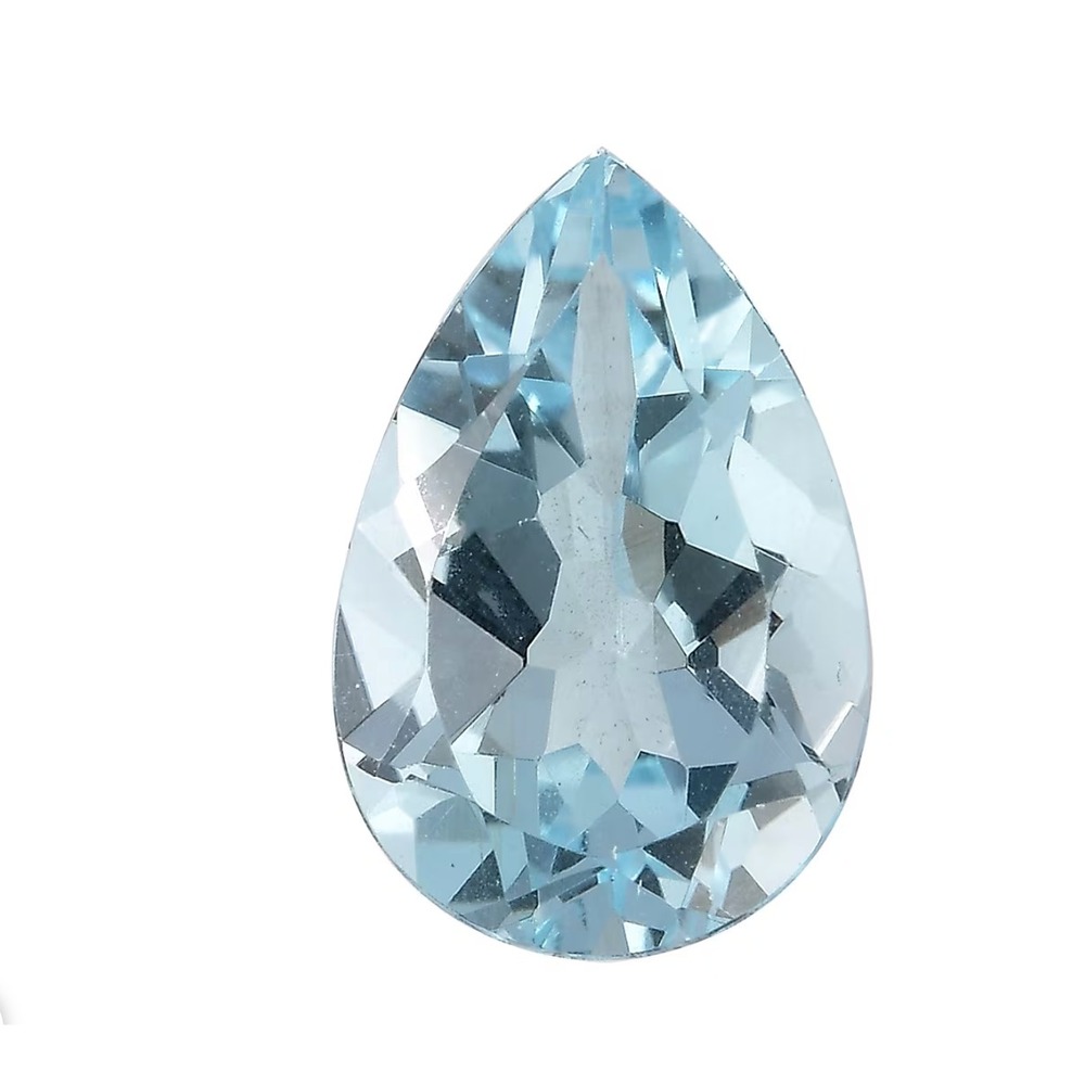 2.93ctw Natural Blue Topaz Pear Cut Faceted Gemstone – 12x8mm  AAA Calibrated